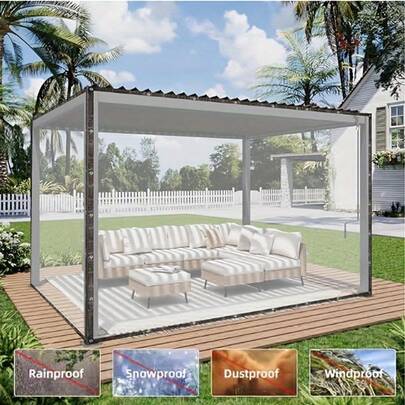 Transparent Waterproof Canvas Plant Shelter! Courtyard Porch Awning And Rain Cover, Made Of High-Transparency PE Material, Windproof And Rainproof, Suitable For Garden Camping, With A Sealed Design, Durable And Portable, And The Transparent Design Allows For Easy Viewing.