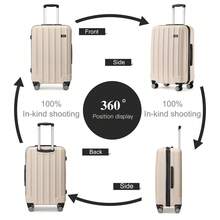 Lightweight ABS Hard Suitcase With Combination Lock 4-Wheel Trolley For Men And Women Ideal For Business Travel Available In 19 Inch Carry-On 24 Inch And 28 Inch Check-In Sizes Beige - Beige - View 3