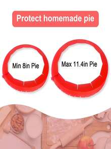1pc Adjustable Silicone Pie Crust Shield,Pie Ring Crust Bake Protector Pie Cover,Adjustable Pie Crust Shield Silicone Pie Protector,Pie Ring Crust Bake Protector Pie Cover,Adjustable Pie Crust Protective Pad,Non Stick,Suitable For 8-11 Inch Pies,Pizzas,Tarts,And Pancakes - Multicolor - View 6