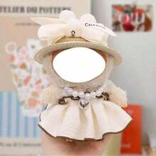 [Clothes Only] New Hot-Selling 17CM Doll Outfit - Interchangeable Sunhat & Dress Set For LABUBU Doll Generations 1/2/3 (Doll Not Included) - Multicolor - View 3