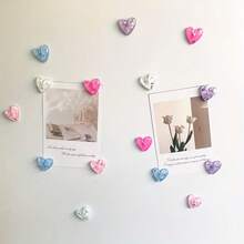 5/10pcs Acrylic Heart-Shaped Refrigerator Magnets, DIY Kitchen, Office Whiteboard, Storage Cabinet, Dishwasher Decor, Mixed Colors, Home Decor - Multicolor - View 4