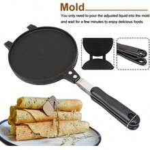 Waffle Cone Maker Ice Cream Cone Maker 6.7 inches Household Waffle Bowl Maker Non-stick Egg Roll Maker for DIY Ice Cream Waffle Cone Desserts - Negro - Ver 9