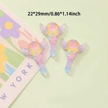 10/20/30件套冰晶透明闪亮皇冠星星魔法棒DIY发夹、手机壳、鞋饰、树脂首饰配件 - 彩色 - 查看 10