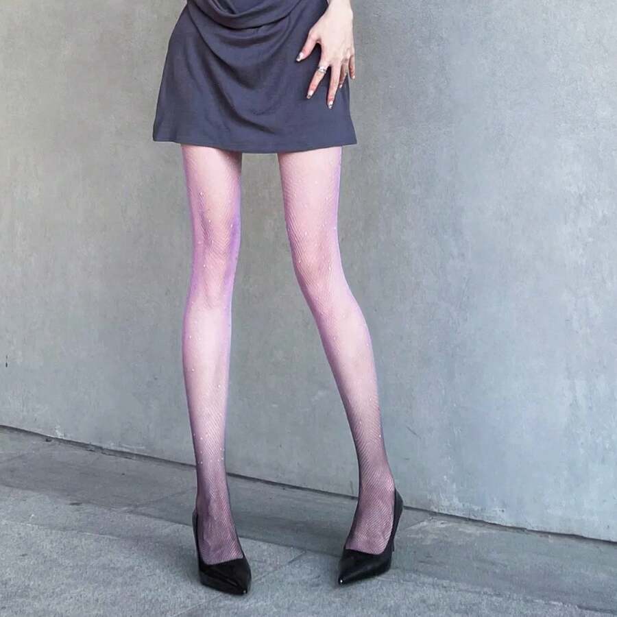 Women Tights - Violet Purple - View 1