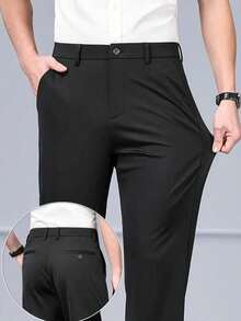 Men's Tailored Polyamide Trousers Old Money Imported Plus Size Clout - màu đen - Xem 1