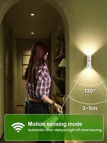 6/3/1pc Smart Sensor Double Head Cat Eye Wall Lamp,Intelligent RGB Multi-Color Change,Three-Color Cat Eye Lamp,LED Human Sensing Night Light,Suitable For Bedroom,Living Room,Corridor,Railings,Porch, Outdoor Wall Lamp, Valentine's Day Atmosphere Lamp, - White - View 6