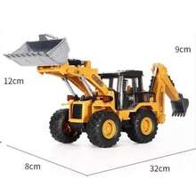 Pacharita friccion ruedas goma, excavadora de aleacion, tractor, camion de construccion, cuchara metal - Mostaza Amarilla - Ver 4