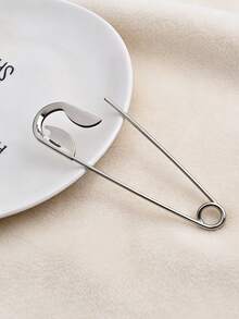 1pc Exaggerated Personalized Hairpin, Simple Design Silver Alloy Hair Accessory, Suitable For Girls/Women For Daily, Party, Holiday Wear, Gift For Friends, Festivals, Parties, Bun Extension, Hair Styling Pins, Hair Accessories For Women - Silver/ZCQ473 - View 6