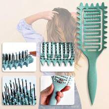 Hollow Wave Curling Hair Brush, Styling Comb For Straightening Hair, Body Massage Comb - Multicolor - View 2