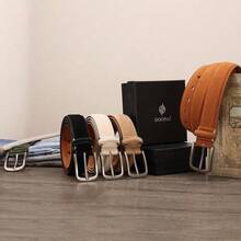 DOOPAI 男士休闲针扣皮带 - 可调节合金扣，适合休闲和商务场合，理想的父亲节礼物 - A - 查看 7