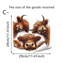 1/3件装趣味高地牛马桶贴纸，可爱装饰乙烯基贴纸，适用于浴室马桶盖或水箱，防水动物主题墙贴和贴纸家居装饰。 - 高地牛 - 查看 8