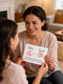 15张母女拥抱卡，心形亚克力异地恋情纪念礼盒，包含拥抱卡，适合生日、母亲节及其他特殊场合，情感纪念品，优质材料，心形设计，优雅纪念。 - 彩色 - 查看 2