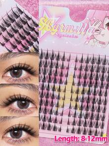 80 Clusters Of Brown Fox Style Diagonal Flying Long Tail Design, Falling Tail Manga Eyelashes, Fake Eyelashes, Fox Friends, Thick Roll Fishing Style Party, Daily Cosplay, Wholesale Fashionmakeup Tools - C - 查看 1