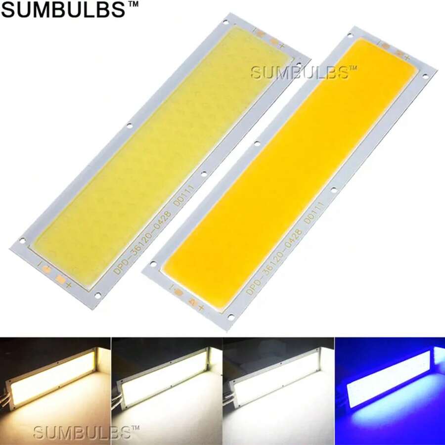 120x36MM 12W COB tira de luz LED bombilla lámpara 12V 1300LM azul cálido Natural blanco frío matriz COB para luces de trabajo OZU5 - Blanco Frío 6500K - Ver 1