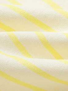 Balabala 男女通用条纹棉质休闲上衣，面料柔软，宽松版型，舒适T恤 - 黃色調 - 查看 10