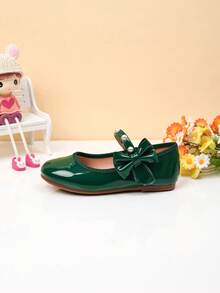 Fashionable Girl Pearl Flat Shoes, Autumn/Winter - Green - View 6