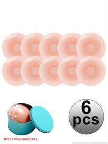 2/6/10pcs Reusable Strapless Invisible Self-Adhesive Nipple Covers, Seamless & Non-Slip, Suitable For Various Occasions - Baby Pink - View 13