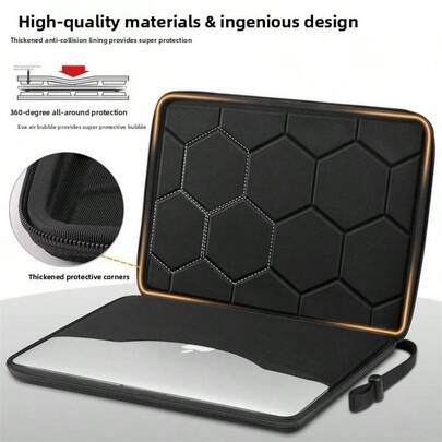 Caja de almacenamiento rígida de gran capacidad de 12 pulgadas y 17.3 pulgadas con cierre de cremallera YKK, adecuada para portátiles y tabletas