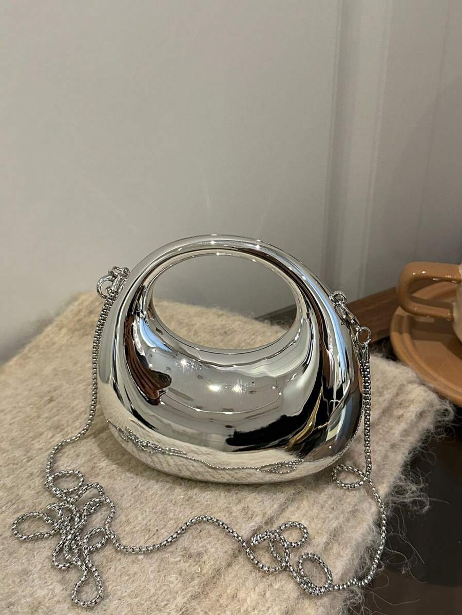 Túi xách tay nữ kiểu Pháp mới năm 2024, túi đeo vai thời trang thường ngày, túi xách tay thanh lịch. - Bạc - Xem 1