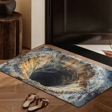 1pc Realistic 2D/3D Optical Illusion Black Hole Crack Floor Mat - Illusion 3D Cave Effect, Durable Easy-Clean Suitable For Indoor/Outdoor Use, Modern Optical Illusion For Home Entrance,,, Bedroom - Low- Fiber Design For Birthday Anniversaries, Valentine's Day, Thanksgiving, Christmas, Halloween, Wedding, New Year Gifts.Ideal Gifts For Her, Him, Family Members, Boyfriends, Girlfriends, Fathers, Mothers, Lovers, Daughters, Sons, Grandfathers, Grandmothers, Friends, Classmates, And Pets.Suitable For Car, Bedroom, Living Room, Office, Bedroom Decor, Indoor And Outdoor Decorative Mat, Fall Decor, Fall Decorations For Home, Christmas Party Theme Mat, Christmas Decor, Office Decoration. - 亮色2 - 查看 3