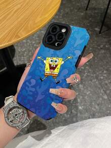SPONGEBOB 1个时尚卡通个性化深海蓝海绵宝宝竖条纹保护手机壳，适用于三星/苹果17/16/15/14/13/12/11Pro Max/12Pro/14Plus及其他型号 - 彩色 - 查看 8