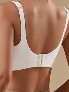 Maternity Nursing Bra, Wireless, Anti-Sagging, Postpartum Breastfeeding Bra With Half-Fixed Lift And Clip-Open Design - White - View 8