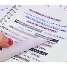 ONLYKXY 4Pack Mixed Shape Transparent Sticky Notes For Annotating,Glitter Pastel Color Waterproof Index Sticker Se--Stick Book Tabs 200Sheets Soft PET Marker Memo Pad For Home Schoolsss Office (Pink) - Pink - View 4