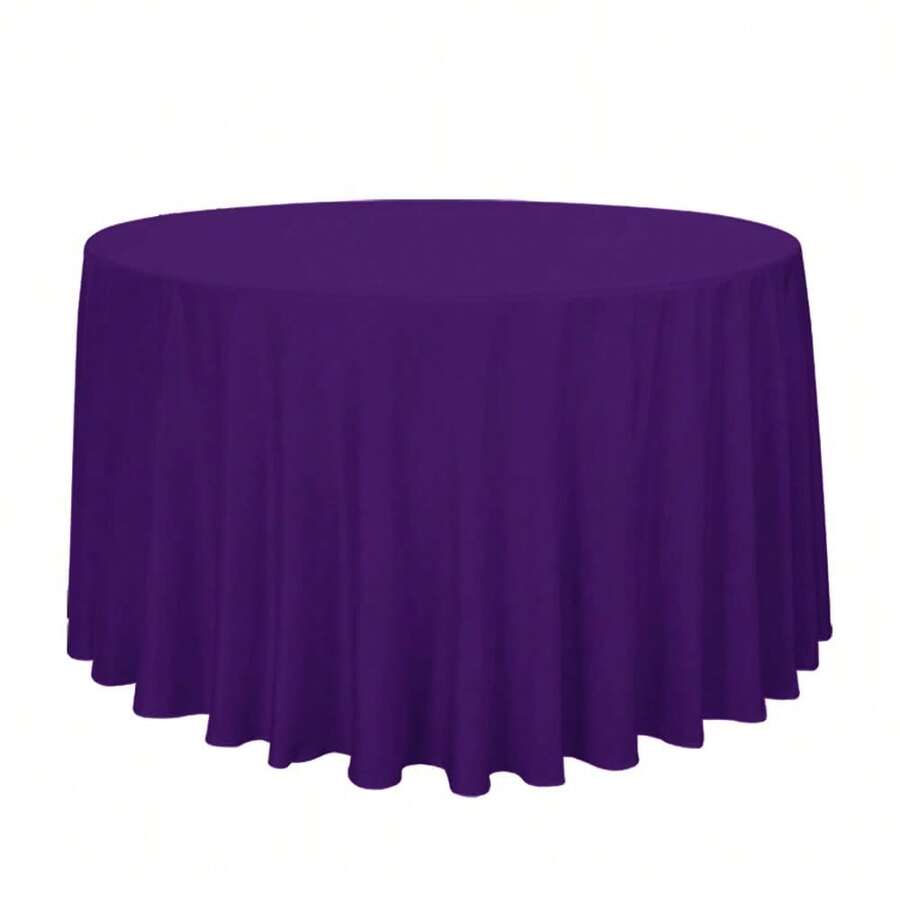 Round Table Cloth, Oil-Proof Spill-Proof And Water Resistance Microfiber Tablecloth, Decorative Fabric Circular Table Cover For Outdoor And Indoor Use (Violet, 108 Inch Diameter) - Violet - View 1