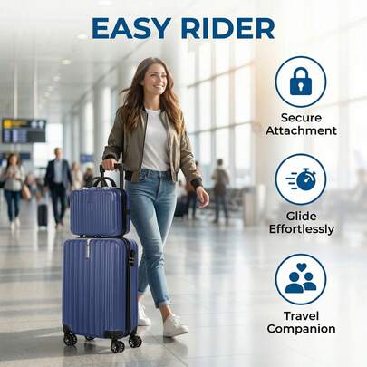 Carry On Luggage 20 Inch Suitcase Set 2pcs With 14 Inch Cosmetic Case, Luggage Set, Hardside Carry On Suitcase Set With TSA Lock Luggage Case Trolley Suitcase Spinner Suitcase Travel Luggage Traveling Bags Suitcase Suitcase Bag Durable Large Capacity Clothes Storage Cruise Essentials Travel Essentials Vacation Vacation Essentials