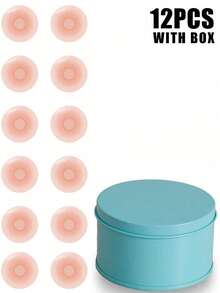 2/8/16片装可重复使用女性乳贴，硅胶隐形乳贴，带旅行收纳盒 - 粉色 - 查看 23