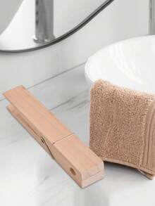 1pc Oversized Wooden Clothespin Towel Rack, Farmhouse Style Wall Mounted Towel Holder, Multi-Functional Home Laundry Decor, Towel Rack Or Hook | Bathroom Accessories Wall Decor - Nhiều màu - Xem 5