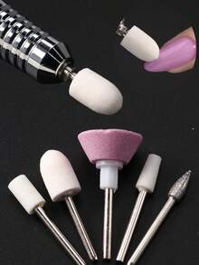 5件套美甲钻头迷你磨头，适用于亚克力指甲、死皮、卸甲、电动打磨、凝胶指甲、美甲、抛光和去除死皮、抛光和修整指甲 - 彩色 - 查看 5