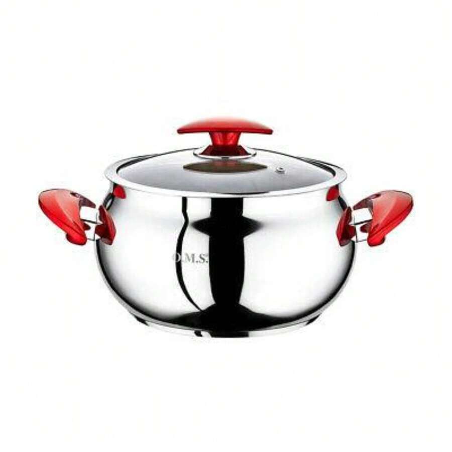 OMS Stainless Steel Pot 30CM 13.5L Induction Compatible With Lid Large Capacity Stock Pot - Default - View 1