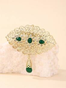 1pc Vintage Bride Lapel Pin Alloy Hollow Rhinestone Design Brooch, Moroccan Style Fashion Accessories Scarf Clips - Corsage - View 11