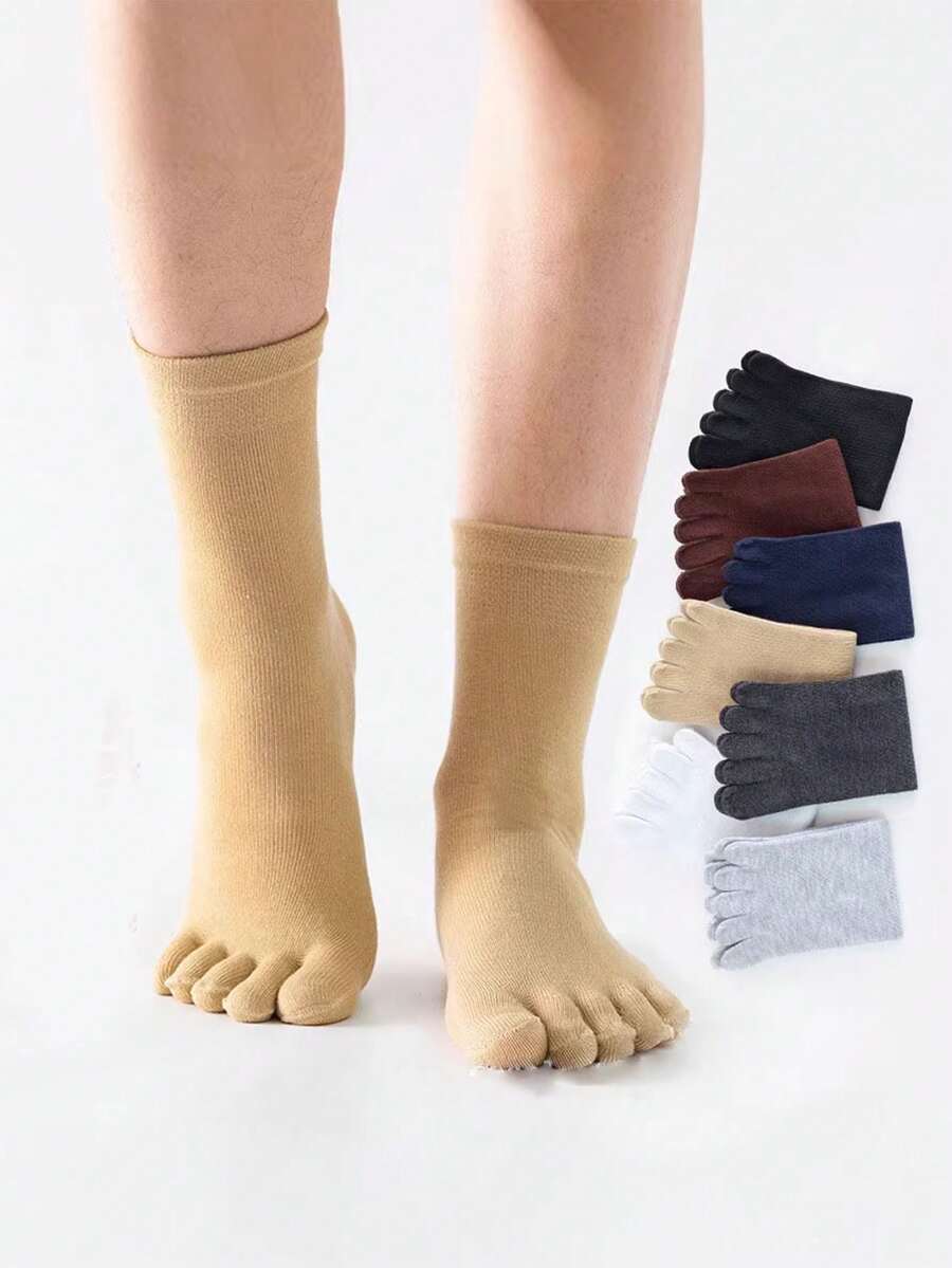 Vớ thể thao 5 ngón thoáng khí - Thiết kế tách ngón, co giãn và thoải mái, vớ màu trơn dài đến giữa bắp chân, thoáng khí và khử mùi, đồ dùng chạy bộ, ôm sát tự nhiên, chất liệu mềm mại, cần thiết cho tập luyện thể dục. - Nhiều màu - Xem 1