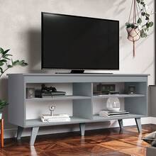 Mueble Mesa Para Tv Rack Madesa 4 Espacios Hasta 65 Gris 03 Sofá cama Vanity tocador Gaming chair Desk Bedroom furniture Book shelf Dining table Side table Mesa - Gris - Ver 1