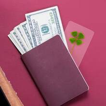 1张/3张/9张幸运四叶草书签 - 透明治愈系贺卡，含真四叶草茎，新年礼物，生日礼物，派对礼品 - 彩色 - 查看 8