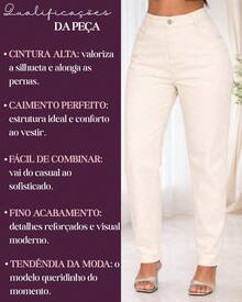Women's High-Waisted Mom Jeans, Thick Fabric, 100% Denim - 白色關閉 - 查看 5