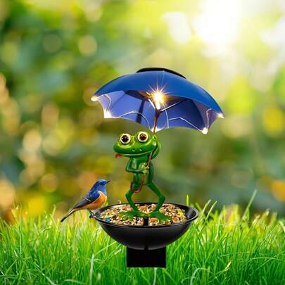 2D 立体青蛙雕塑花园摆件 - 适用于庭院、草坪和户外装饰 | 现代动物主题 | 无需电池