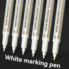 Bộ 10 bút dạ quang trắng không phai, khô nhanh, chống thấm nước, mực gốc dầu dung lượng cao, chống phai màu, thích hợp cho học sinh và nghệ sĩ. - trắng - Xem 11