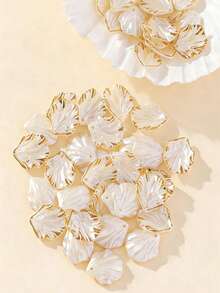 20/50/100/150/200片装亚克力叶子花朵吊坠，透明叶子吊坠，适用于珠宝制作、手链、项链、耳环等。 - 彩色 - 查看 7