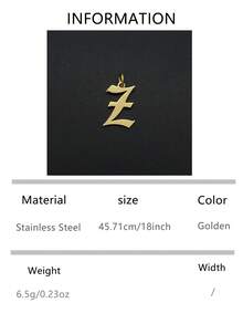 1pc Old English Initial Necklace Personalized 26 Letter A-Z Name Pendant Necklace For Women Stainless Steel Jewelry Birthday Gifts - Gothic Necklace - View 5