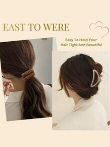 低饱和度防滑发饰套装，多齿夹子可牢固夹住中长发/浓密头发，缎面/毛绒发圈不伤发，适合各种发型/半扎发，包含夹子和多款发圈，适合秋冬通勤/居家造型/闺蜜聚会，是送给朋友生日的实用质感礼物，沙滩发夹。 - 彩色 - 查看 3