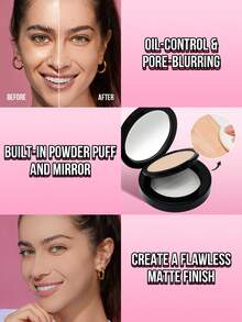 MISSLYN-3件套完整底妆套装，包含粉底液、粉饼和遮瑕膏，轻薄控油粉饼，哑光无瑕持久定妆粉，肌肤聚焦高遮瑕粉底液 - #Set 1 - 查看 6