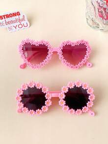 2/4Pcs 2026 Girls Cute Newest Flower Heart 2 Styles Kids Children Fashion Glasses Baby Eyewear,Card Only Show,Don't Shipping - Multicolor - View 15