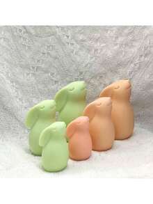 Cute Squinting Rabbit Wax Mold, Silicone Mold For DIY Closed Eye Upward Rabbit, Resin, Plaster Squeeze Squeeze Silicone Mold - A-White - View 5