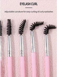 2pcs Large Eye Makeup Brushes Set With Plastic Handle, Double-Sided Spiral Eyebrow Comb, Thin Eyeliner Brush - Multicolor - View 2