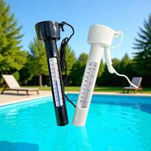 1 szt. cyfrowy pływający termometr do basenu, wysoka precyzja, tworzywo sztuczne, akcesorium do basenu, nie wymaga baterii, wygodny uchwyt, dostępne w wielu kolorach, odpowiedni do pomiaru temperatury wody w basenie, jacuzzi, jacuzzi i stawie, odpowiedni do pływających basenów, humanizowany design, odpowiedni do użytku wewnątrz i na zewnątrz, do użytku przez cały rok - A - Zobacz 8