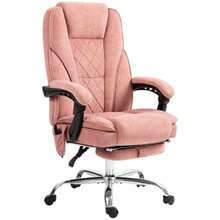 Office Chair With Vibrating Massage, Ergonomic Reclining, Heated, Swivel And Height-Adjustable Office Chair With Footrest, Remote Control And Side Pocket, Pink - Watermelon Pink - View 1