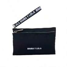 New, Stylish Women's Wallet/Clutch Made Of Nylon, Lightweight And Waterproof, With Zipper. - Black - View 1
